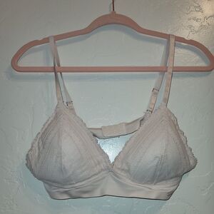 Marilyn Monroe Womens Sz L Lace Triangle Bralette Blush Pink Spaghetti Strap